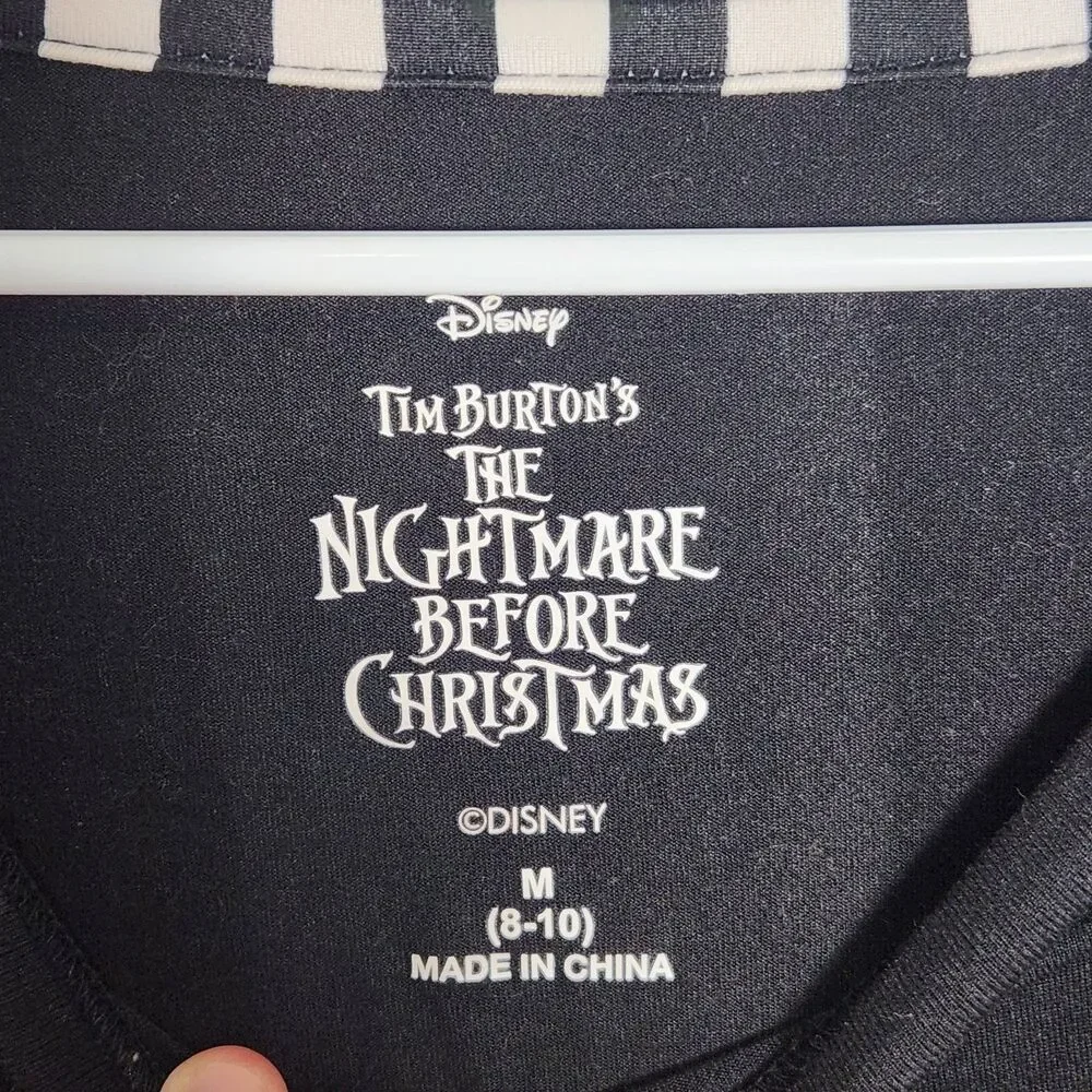 Disney Nightmare Before Christmas Scares Ghouls Witches Sleep Shirt M 8-10 - Picture 4 of 9